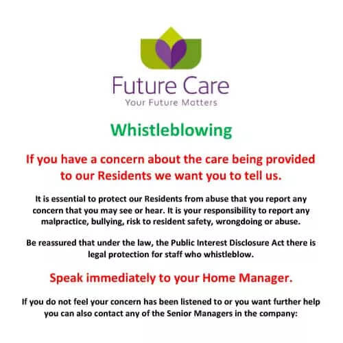 Future care whistleblowing notice