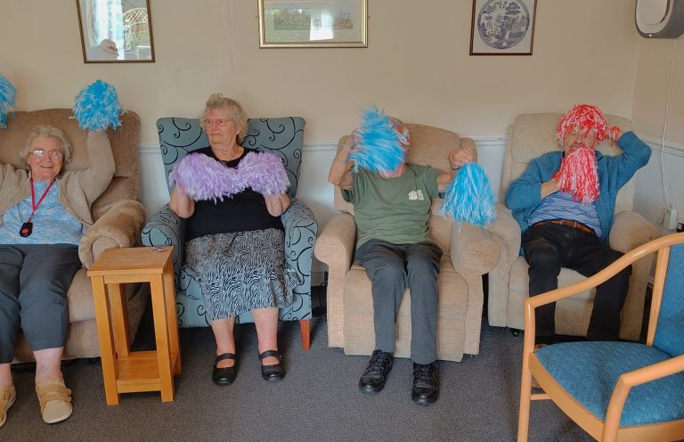 Residents enjoying a game day event