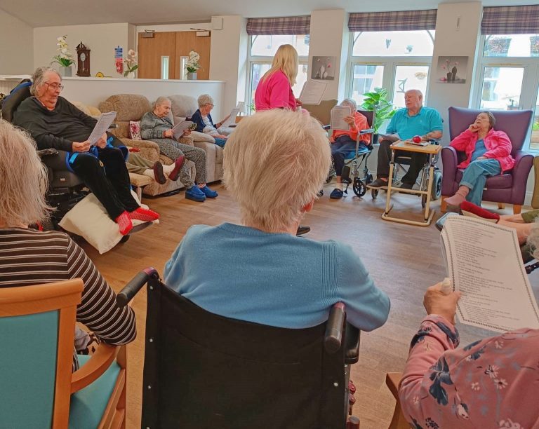 The elderly enjoy singalong